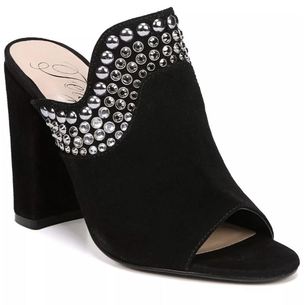 NEW IN BOX Women’s Studded Black Block Heel Mule by Fergie Size 10